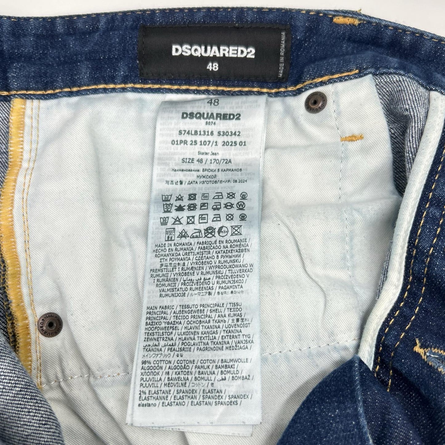 Dsquared2 DSQUARED Skater Jean Indigo Cotton Jeans Size 48