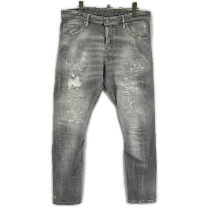 Dsquared2 DSQUARED Sexy Twist Button-Fly Gray Jeans Size 50