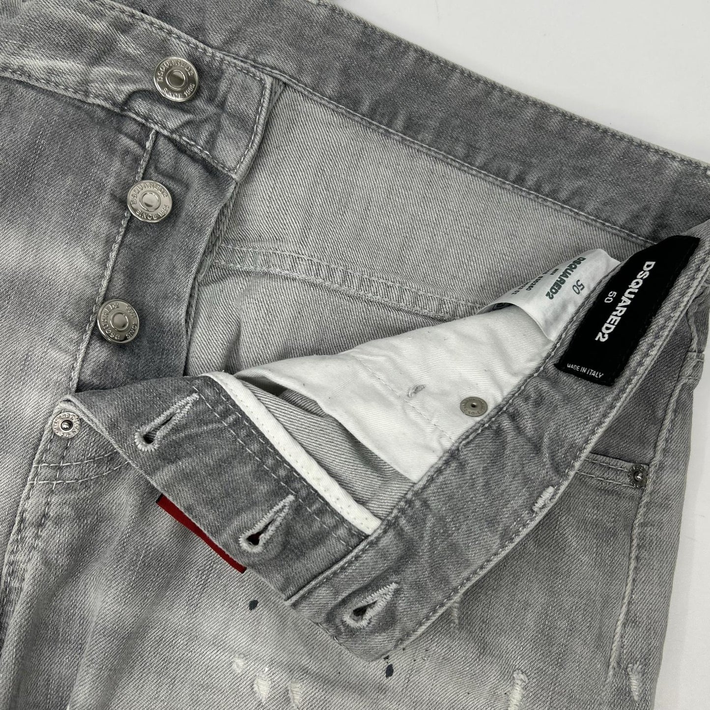 Dsquared2 DSQUARED Sexy Twist Button-Fly Gray Jeans Size 50