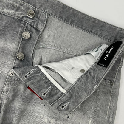 Dsquared2 DSQUARED Sexy Twist Button-Fly Gray Jeans Size 50