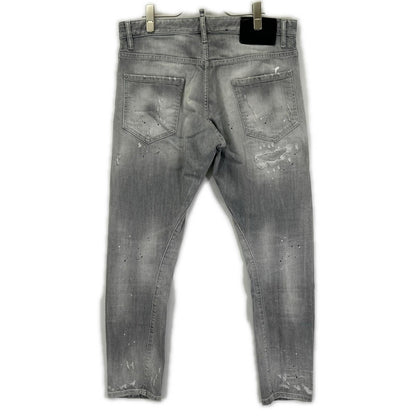 Dsquared2 DSQUARED Sexy Twist Button-Fly Gray Jeans Size 50