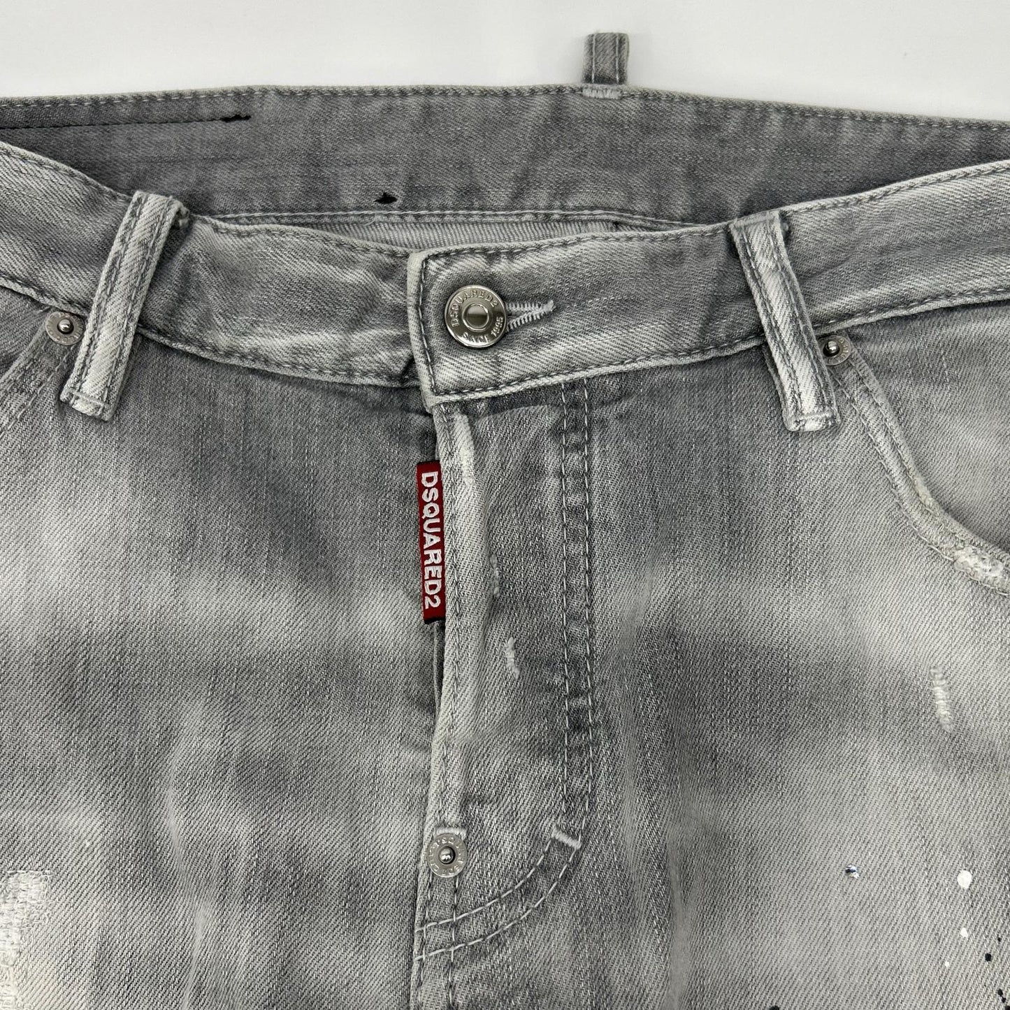 Dsquared2 DSQUARED Sexy Twist Button-Fly Gray Jeans Size 50