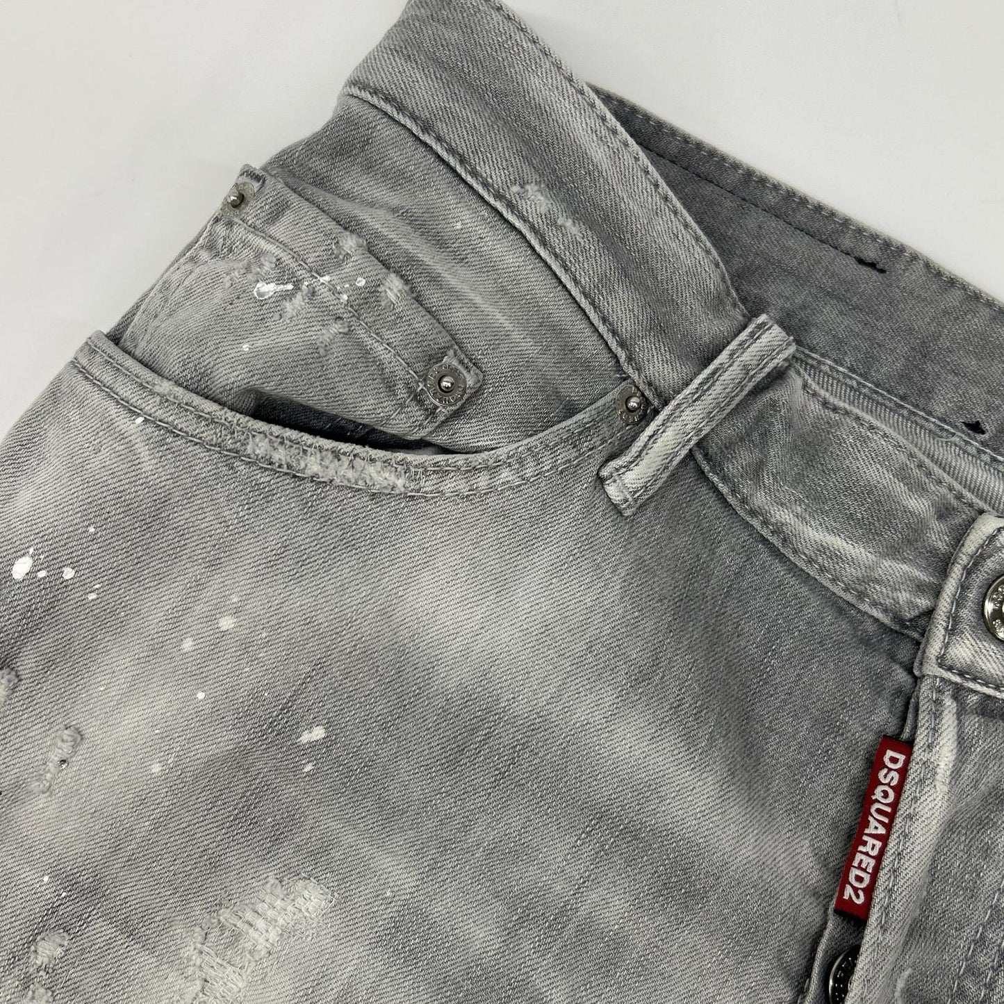 Dsquared2 DSQUARED Sexy Twist Button-Fly Gray Jeans Size 50