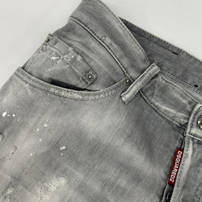 Dsquared2 DSQUARED Sexy Twist Button-Fly Gray Jeans Size 50