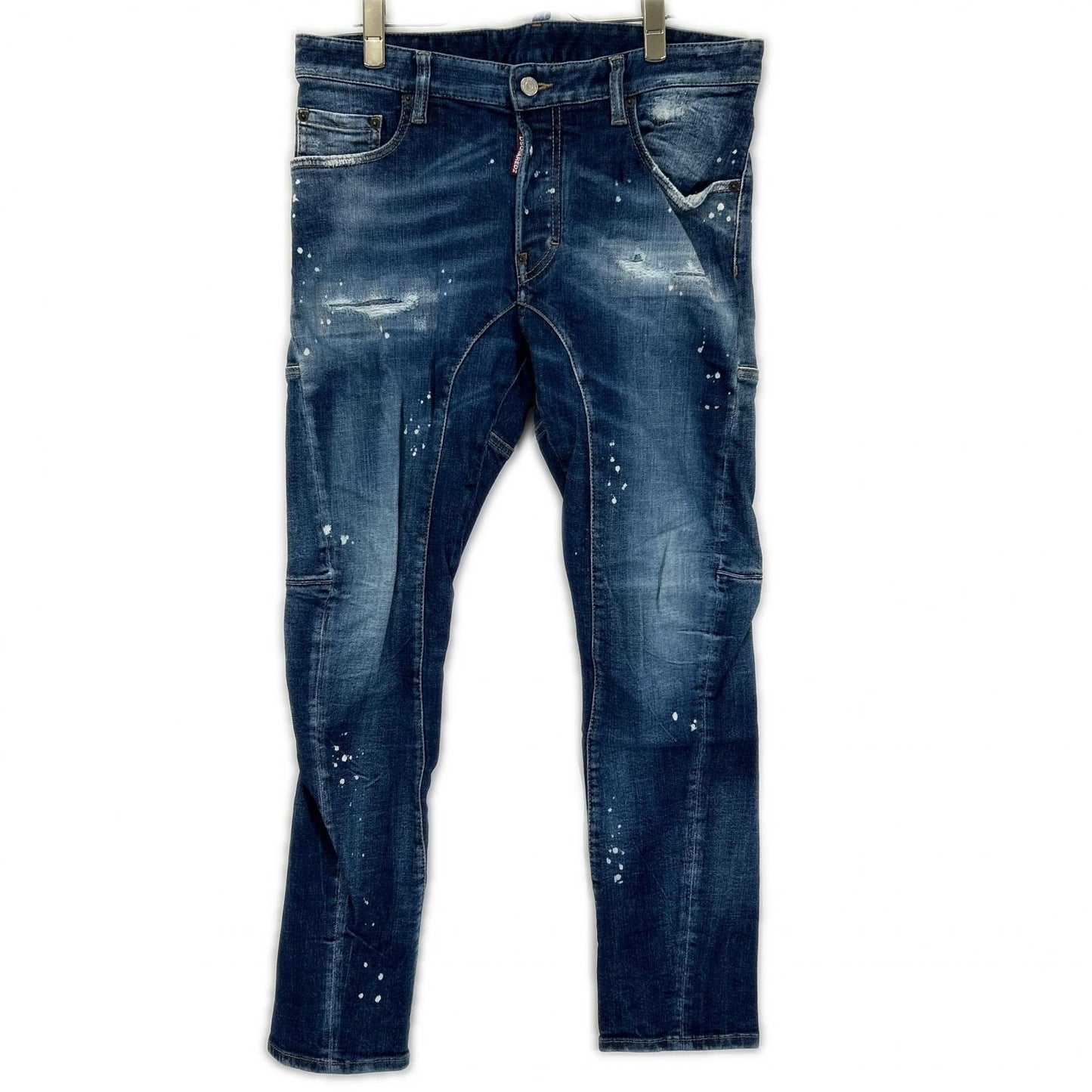 Dsquared2 DSQUARED Tidy Biker Painted Indigo Jeans Size 50