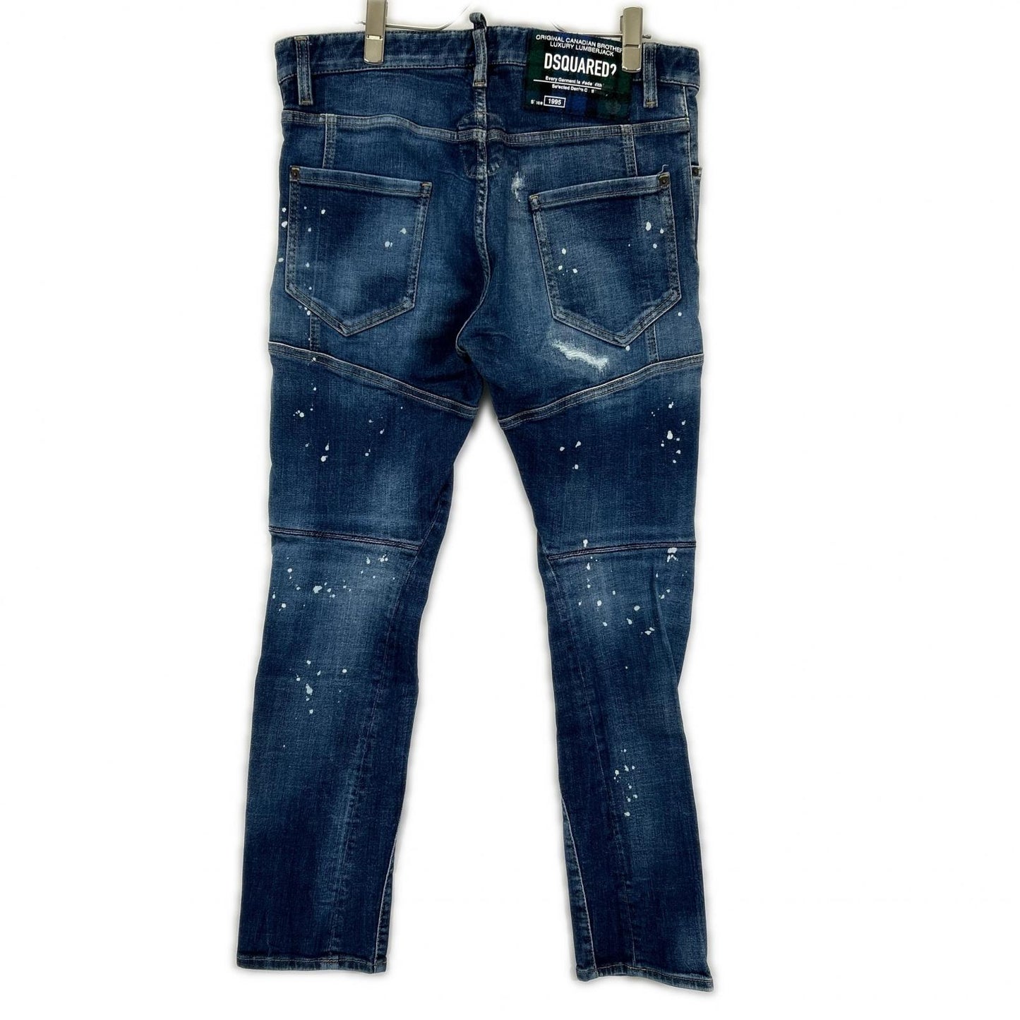 Dsquared2 DSQUARED Tidy Biker Painted Indigo Jeans Size 50