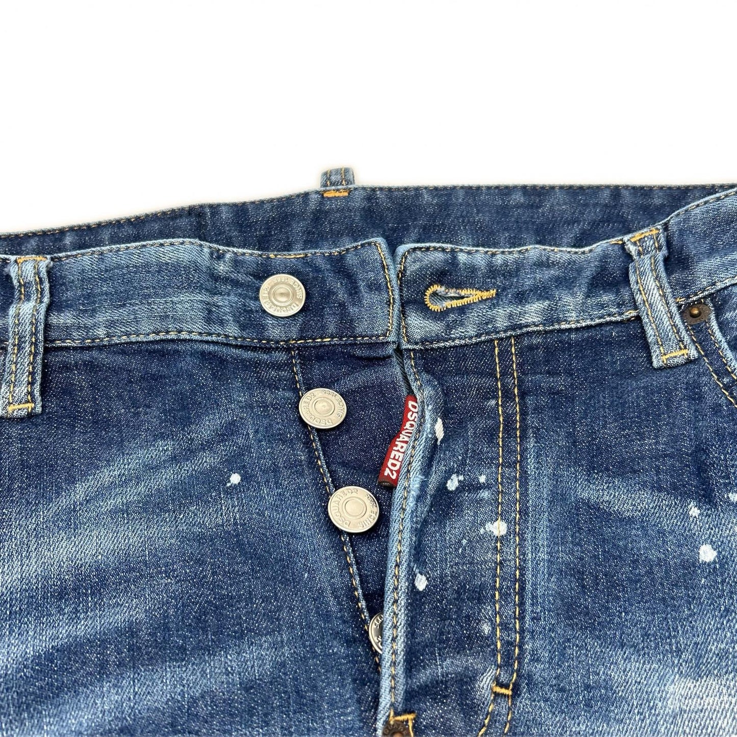 Dsquared2 DSQUARED Tidy Biker Painted Indigo Jeans Size 50