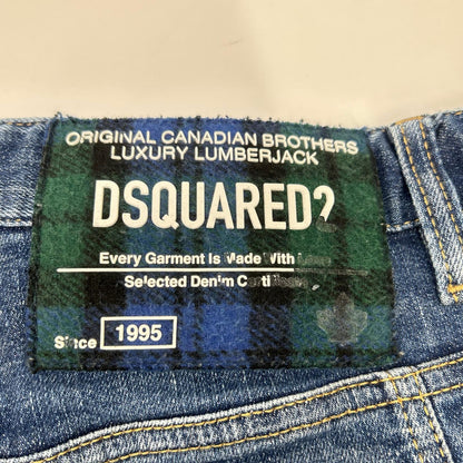 Dsquared2 DSQUARED Tidy Biker Painted Indigo Jeans Size 50