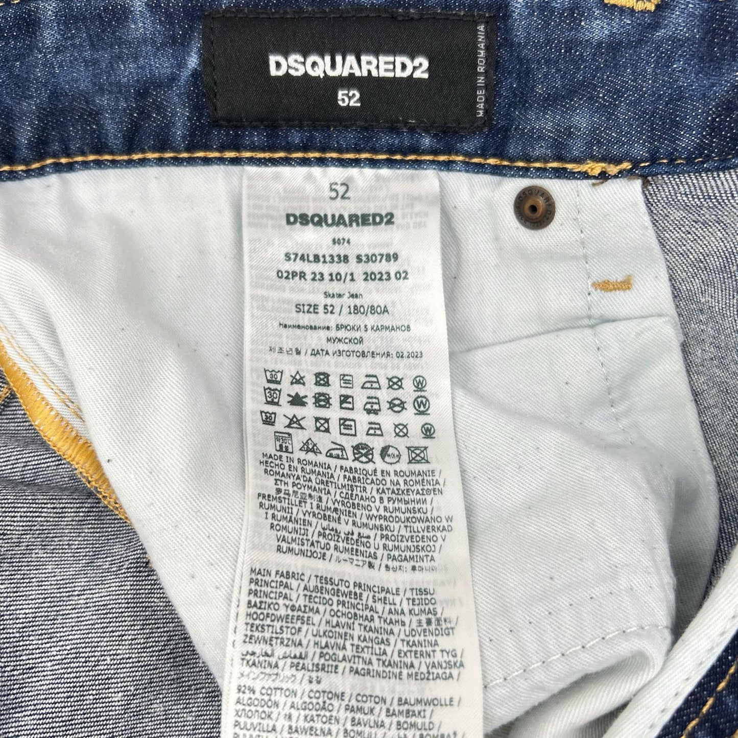 Dsquared2 DSQUARED Skater Jean Distressed Indigo Size 52