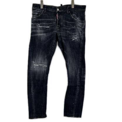 Dsquared2 DSQUARED Sexy Twist Distressed Black Jeans Size 50