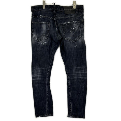 Dsquared2 DSQUARED Sexy Twist Distressed Black Jeans Size 50