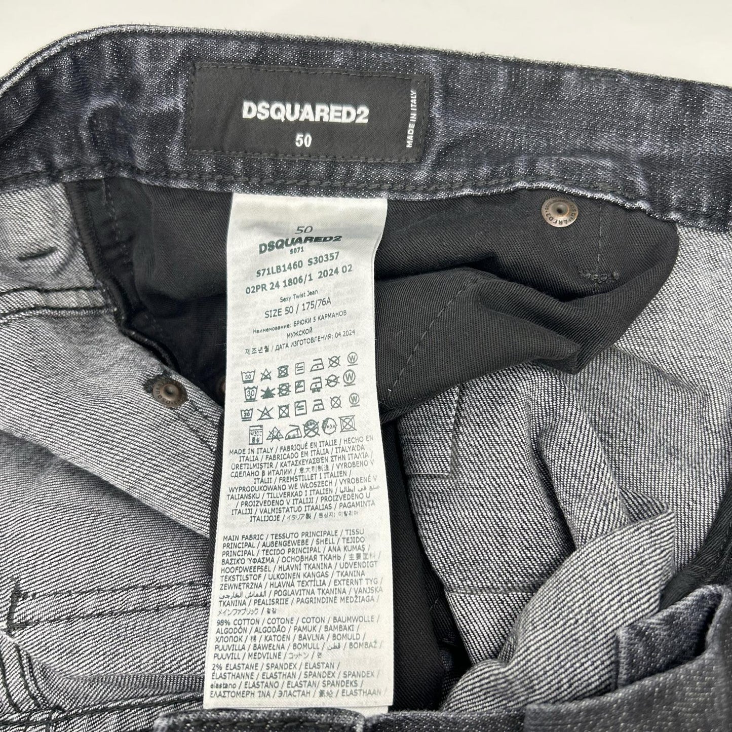 Dsquared2 DSQUARED Sexy Twist Distressed Black Jeans Size 50