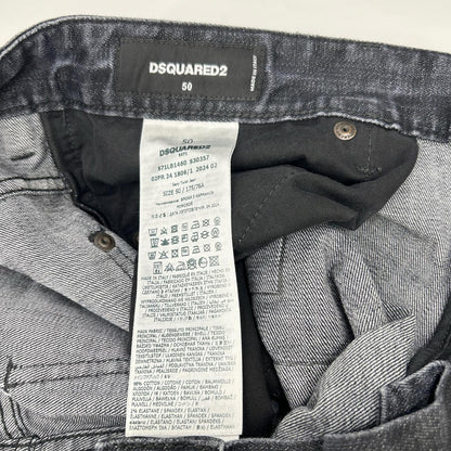 Dsquared2 DSQUARED Sexy Twist Distressed Black Jeans Size 50