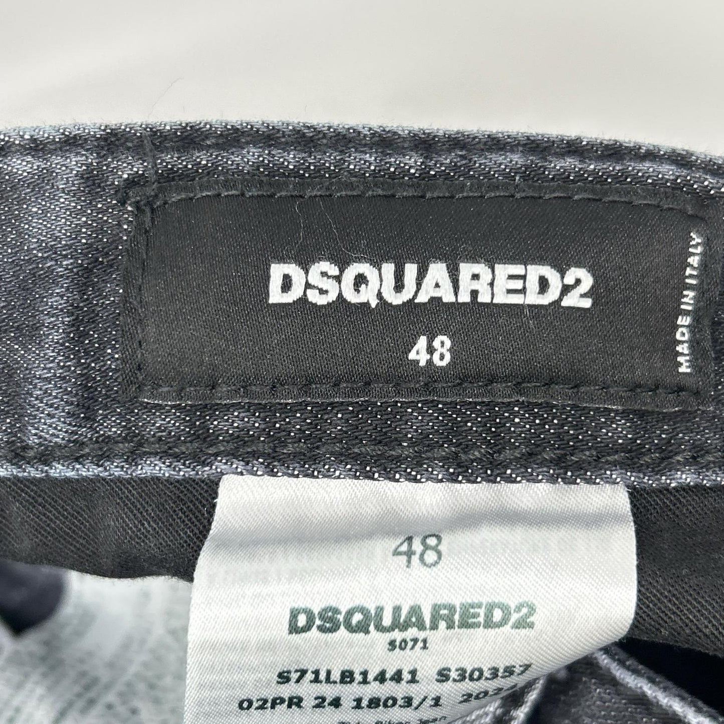 Dsquared2 DSQUARED Tidy Biker Washed Black Jeans Size 48