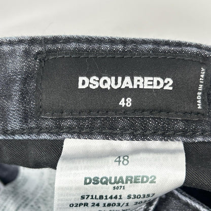 Dsquared2 DSQUARED Tidy Biker Washed Black Jeans Size 48