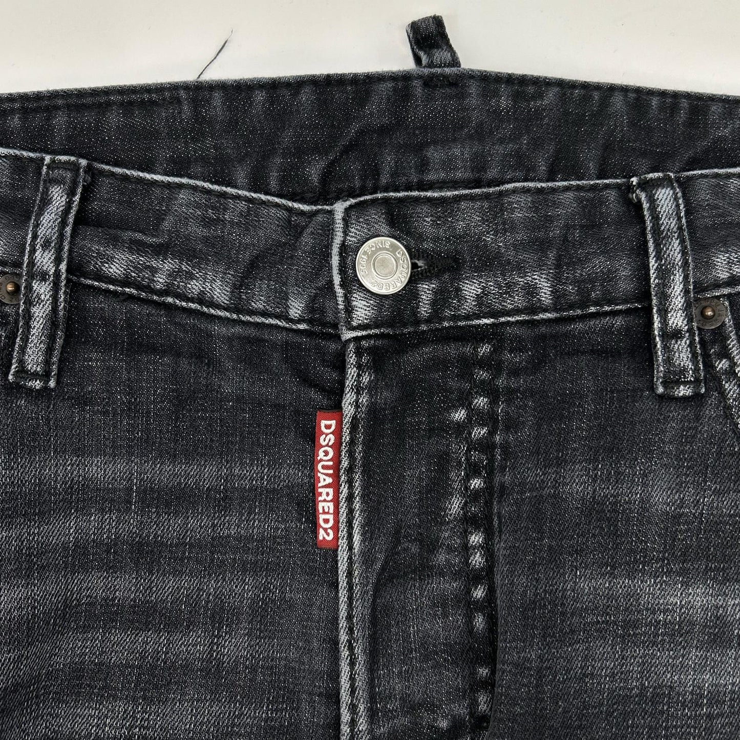 Dsquared2 DSQUARED Tidy Biker Washed Black Jeans Size 48