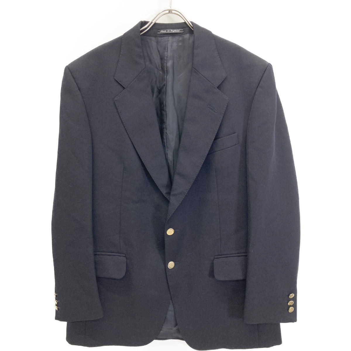 Burberry's Navy Gold Button 2B Wool Jacket Size S