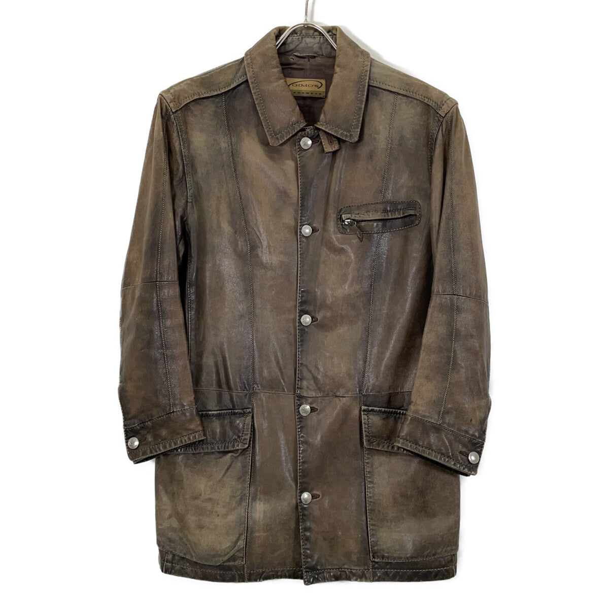 GIMO'S Brown Leather Jacket Size 50