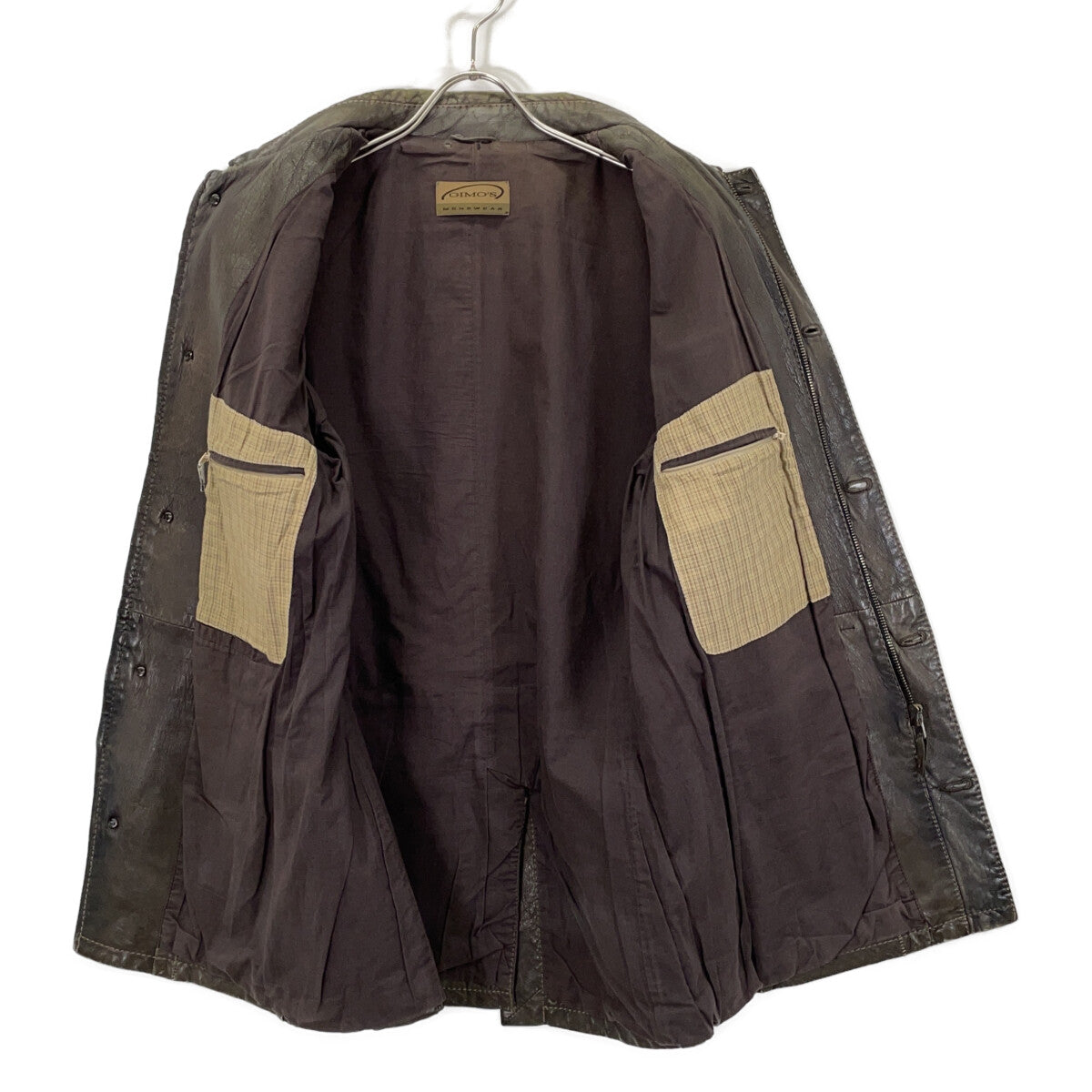 GIMO'S Brown Leather Jacket Size 50