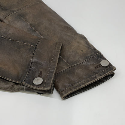 GIMO'S Brown Leather Jacket Size 50