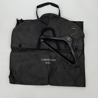CORNELIANI Black Wool Stripe Suit Size 46