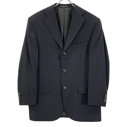 CORNELIANI Black Wool Stripe Suit Size 46