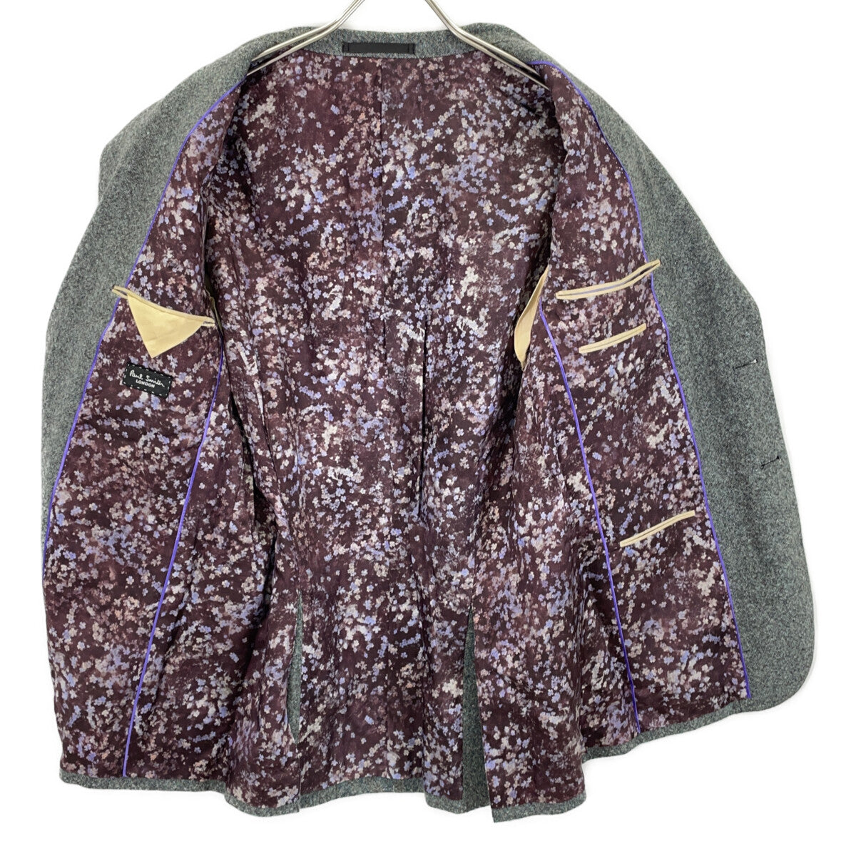 PaulSmith Gray Cashmere Jacket w/ Patterned Lining Size M