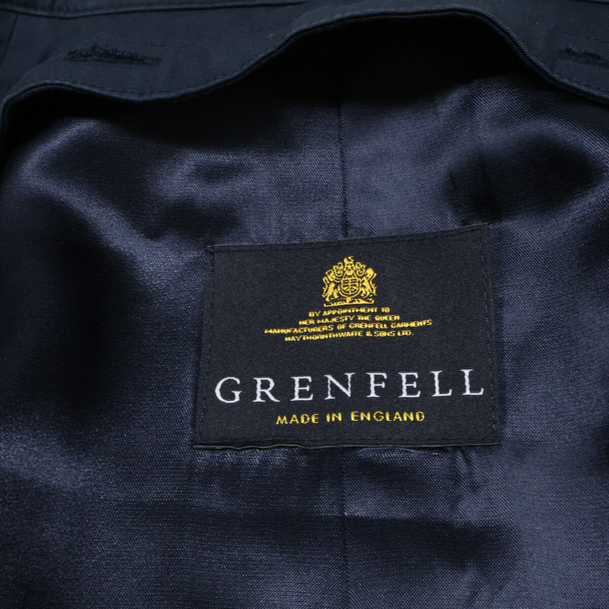 GRENFELL Navy Balmacaan Coat Size 38