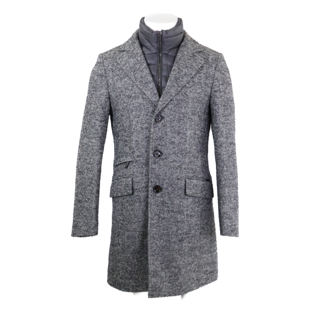 MOORER HARRIS Wool Down Placket Coat Gray Size 44