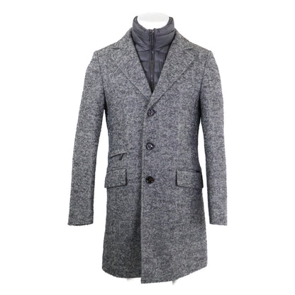 MOORER HARRIS Wool Down Placket Coat Gray Size 44