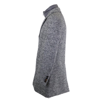 MOORER HARRIS Wool Down Placket Coat Gray Size 44