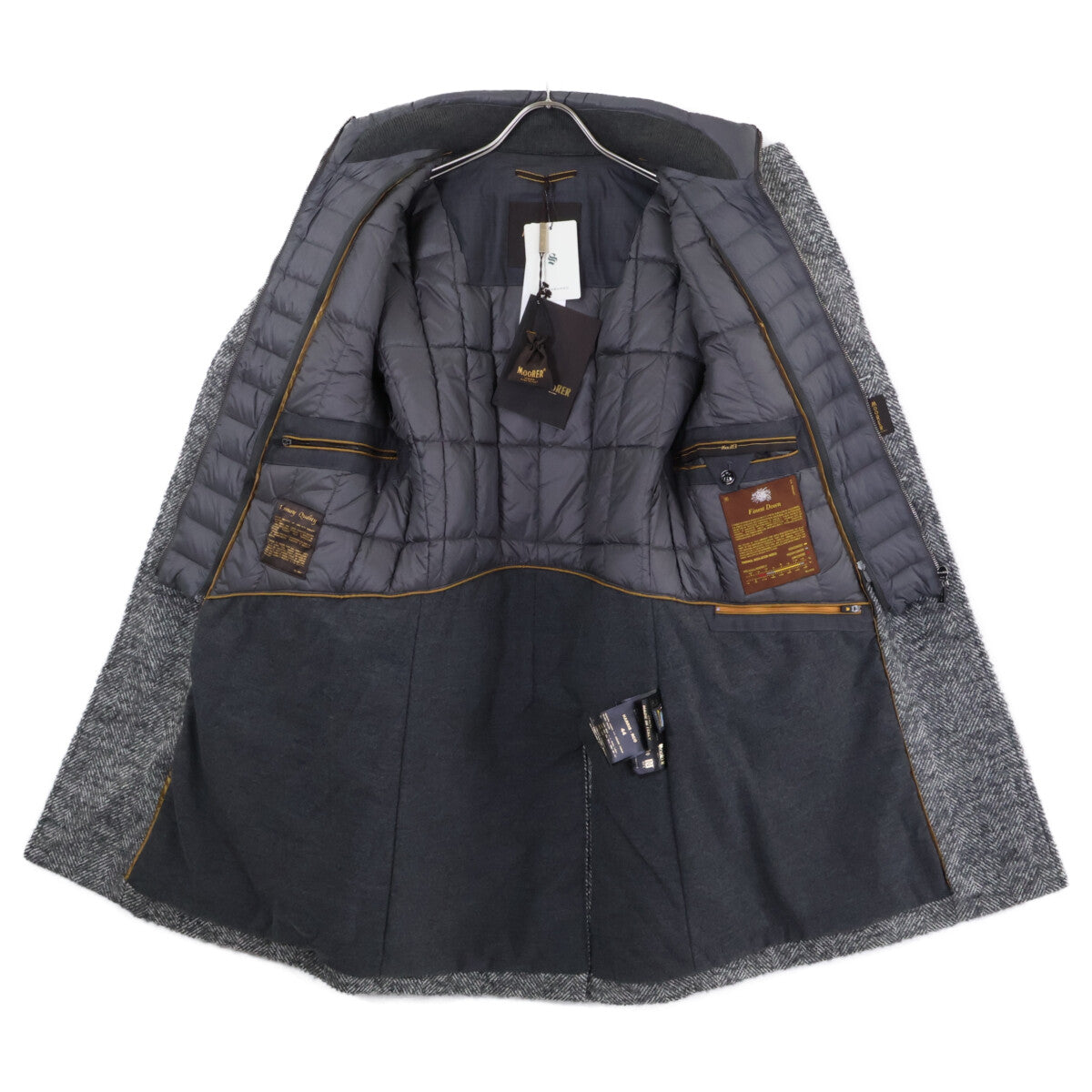 MOORER HARRIS Wool Down Placket Coat Gray Size 44