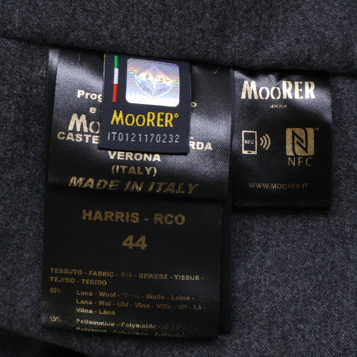 MOORER HARRIS Wool Down Placket Coat Gray Size 44