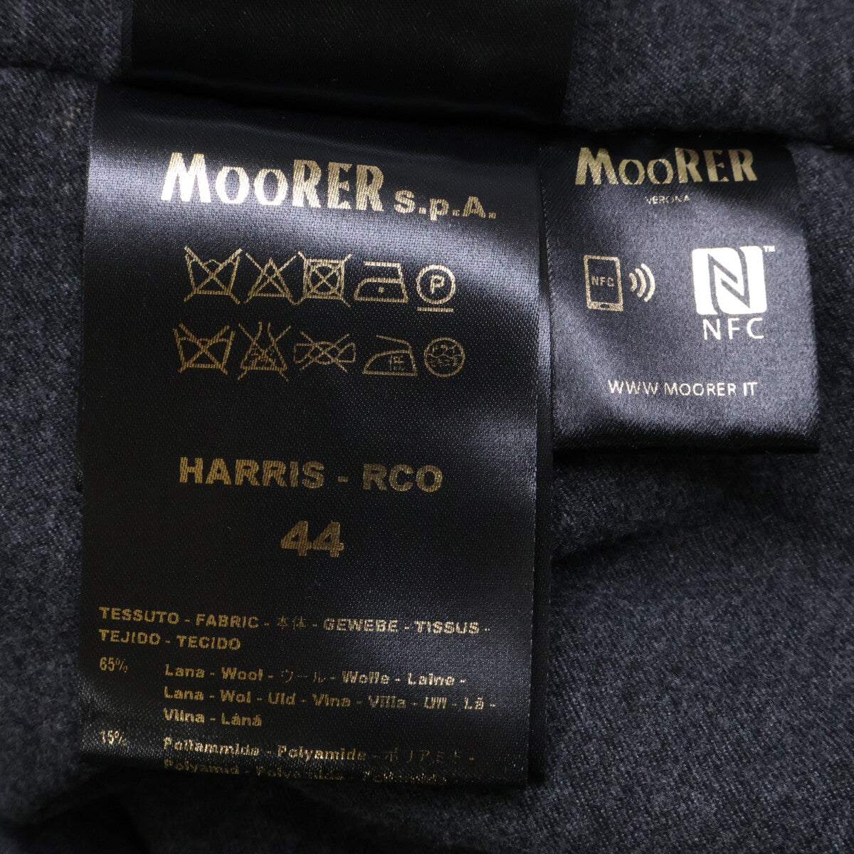 MOORER HARRIS Wool Down Placket Coat Gray Size 44