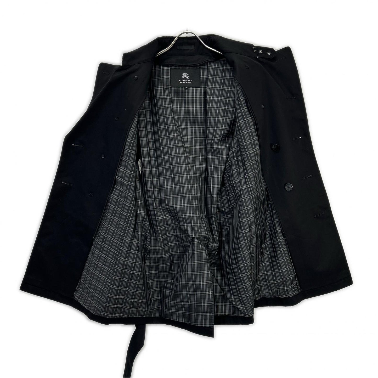 Burberry Black Label Cotton Trench Coat Black Size M