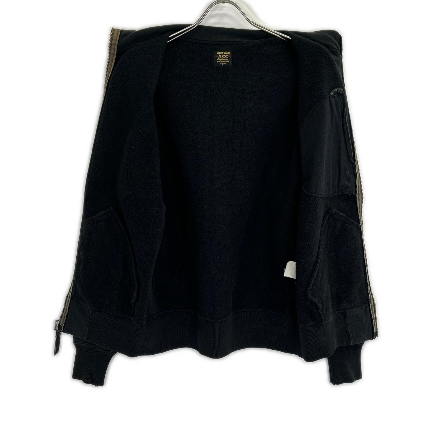 WESTRIDE Black Cotton Full Zip Hoodie Jacket Size 36