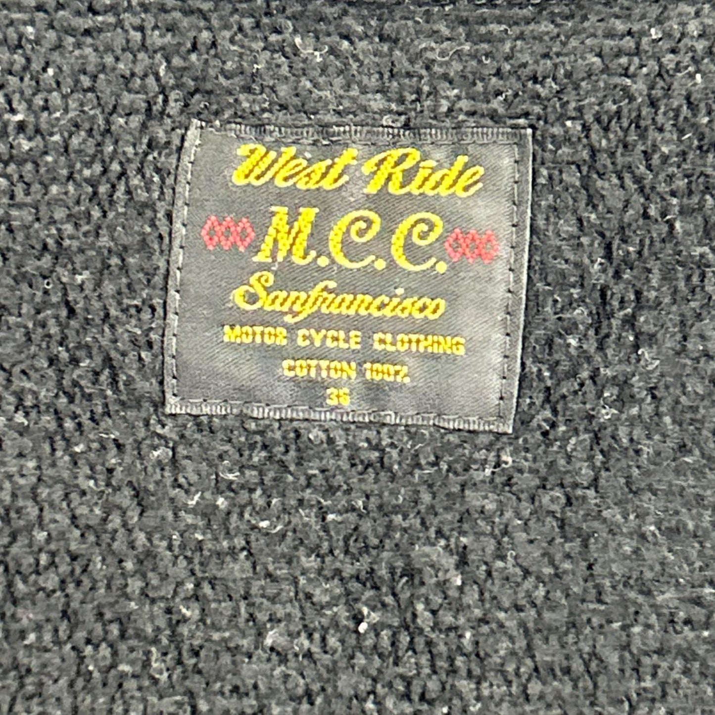WESTRIDE Black Cotton Full Zip Hoodie Jacket Size 36