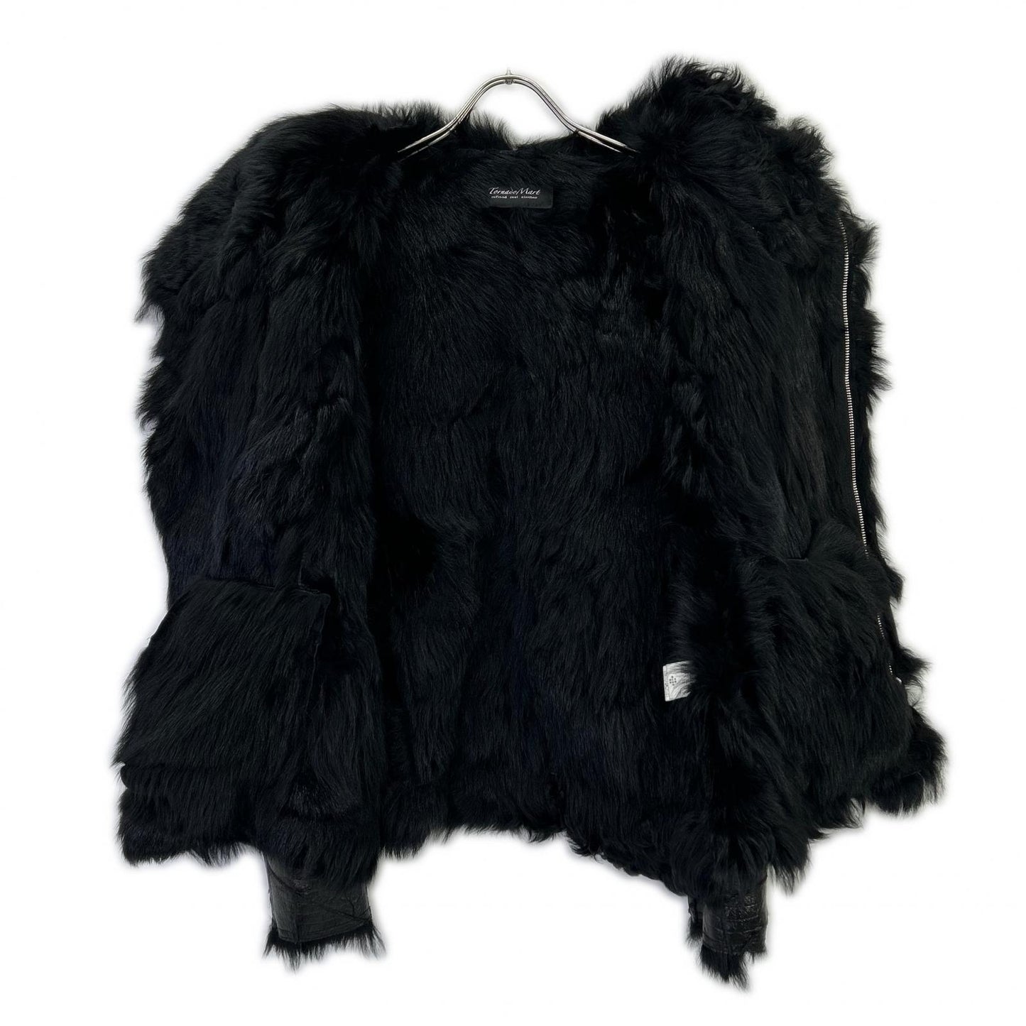 TORNADO MART Black Toscana Shearling Rider Jacket Size LL