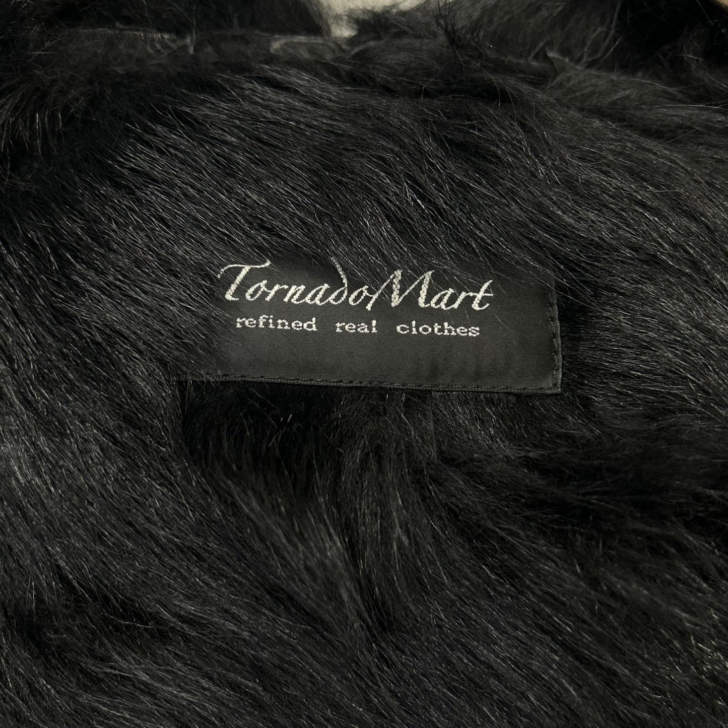 TORNADO MART Black Toscana Shearling Rider Jacket Size LL