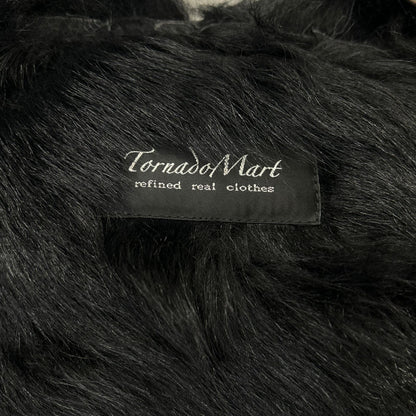 TORNADO MART Black Toscana Shearling Rider Jacket Size LL