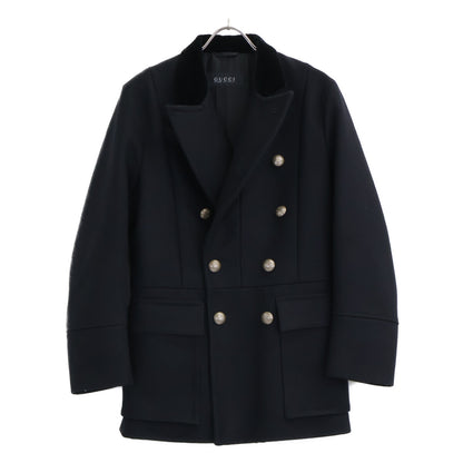 GUCCI Wool Napoleon Coat Black Size 44