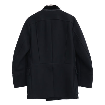 GUCCI Wool Napoleon Coat Black Size 44