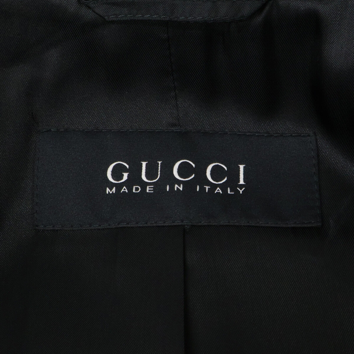 GUCCI Wool Napoleon Coat Black Size 44