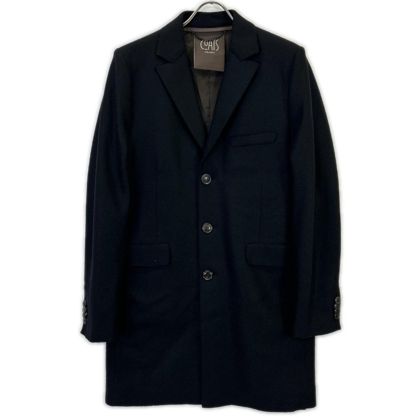 COATS MILANO Black Wool Long Coat Size 46