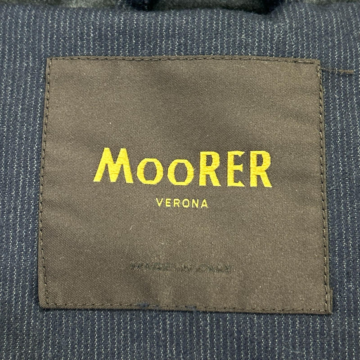 MOORER Navy Orione Hooded Wool Down Coat Size 46