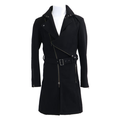TORNADO MART Black Drape Wool Coat Size L