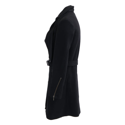 TORNADO MART Black Drape Wool Coat Size L