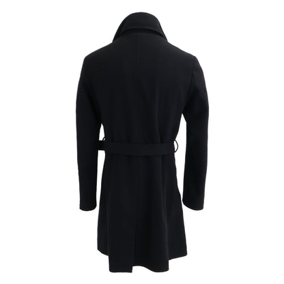 TORNADO MART Black Drape Wool Coat Size L