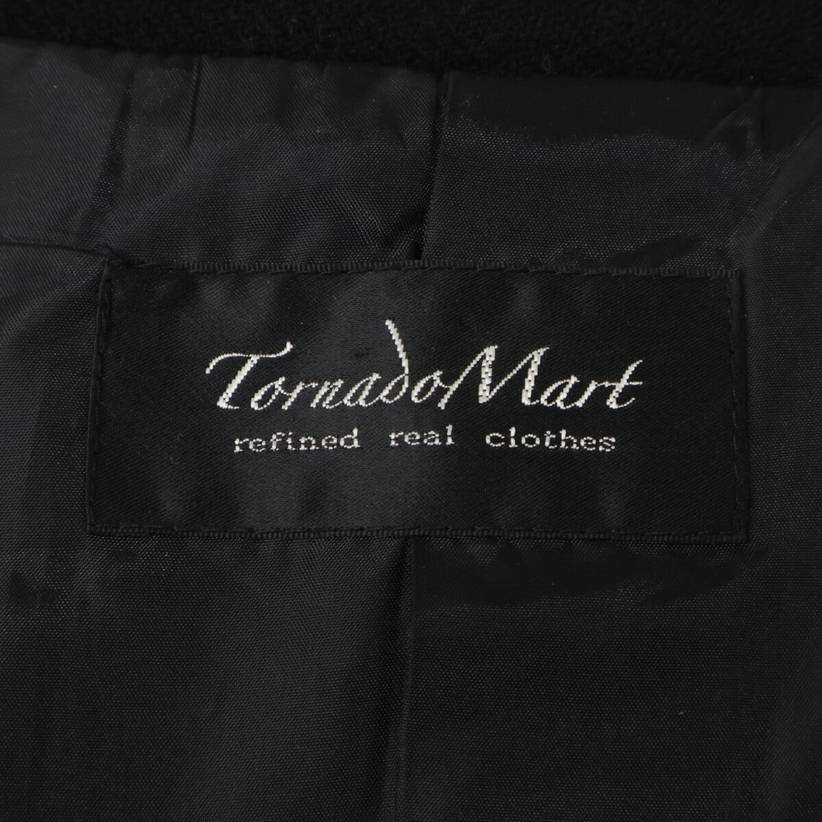 TORNADO MART Black Drape Wool Coat Size L