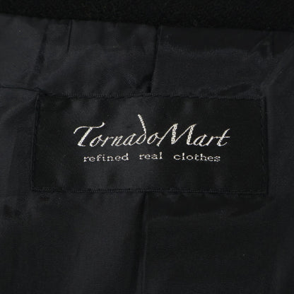 TORNADO MART Black Drape Wool Coat Size L